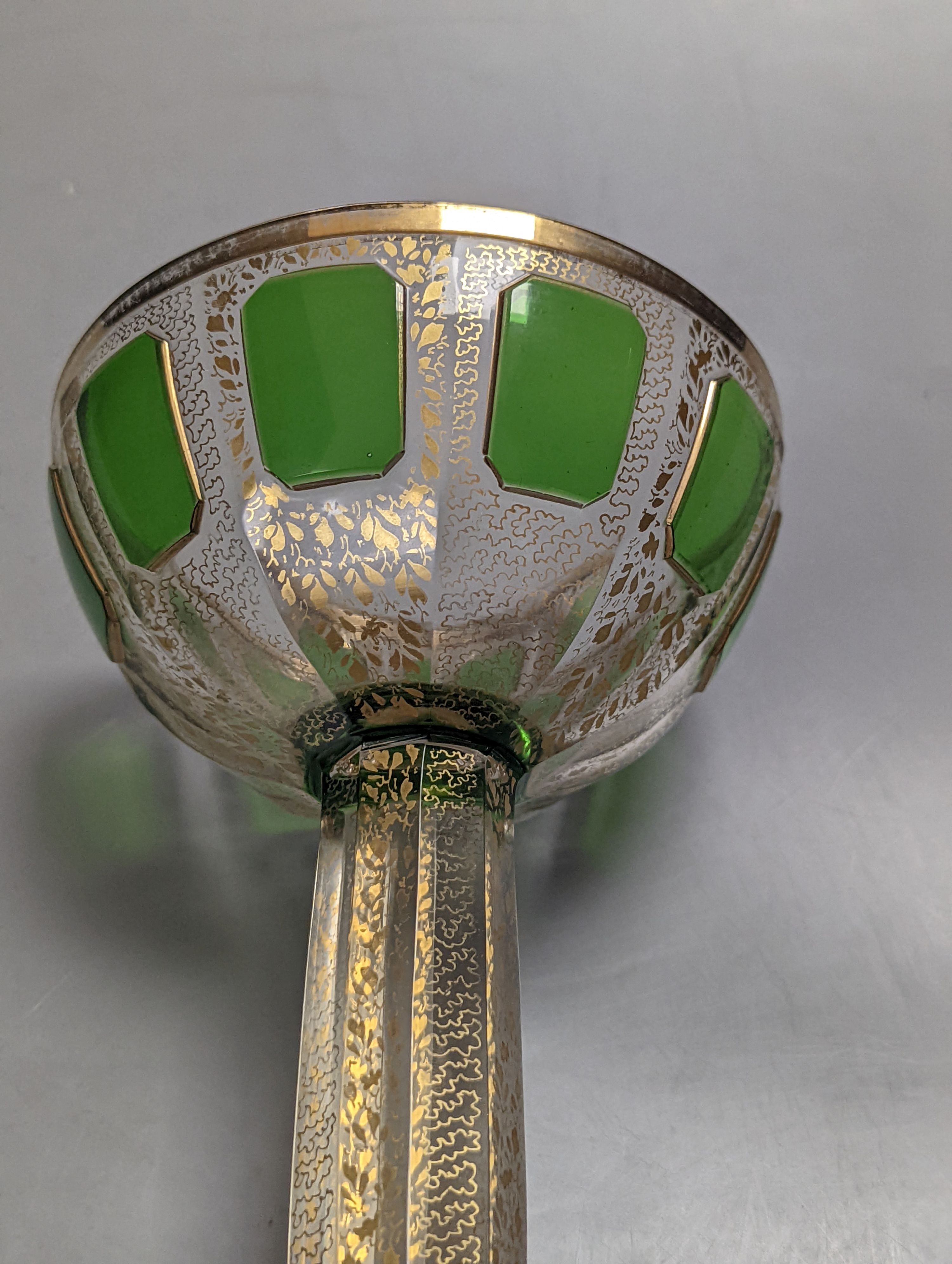 A 19th century Bohemian enamelled glass goblet, 16cm